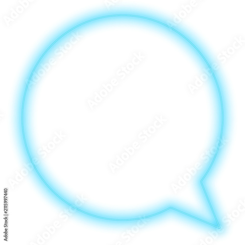 blue neon speech bubble