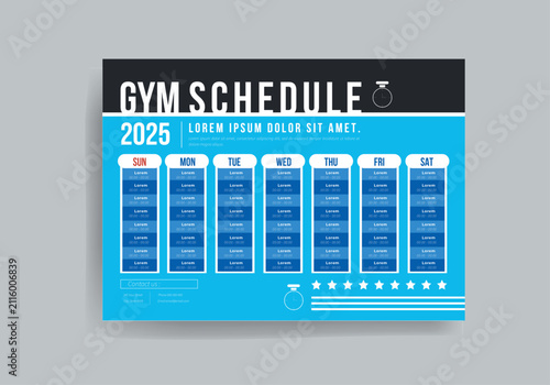 gym schedule template layout concept design	
