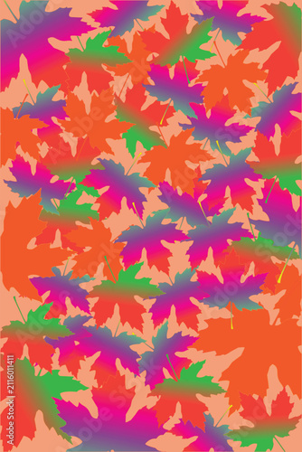 Vibrant Abstract Autumn Leaves Pattern Background – Colorful Seasonal Foliage Vector Design