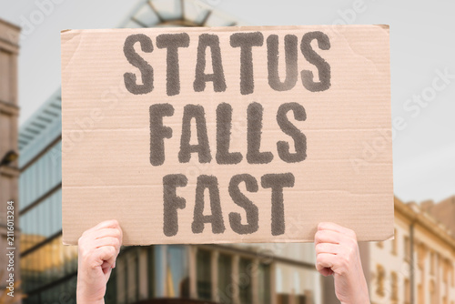 Obraz na płótnie "Status Falls Fast" Reputation can collapse quickly after allegations