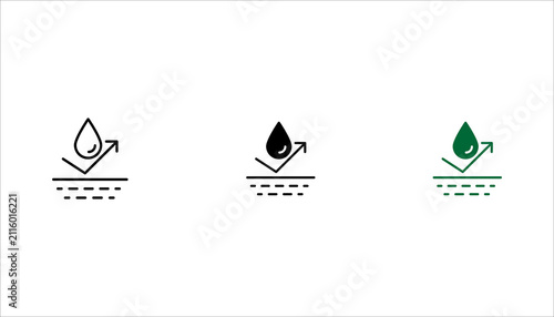 Foto Minimal water repellent outline icon set