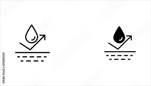 Obraz na płótnie Minimal water repellent outline icon set