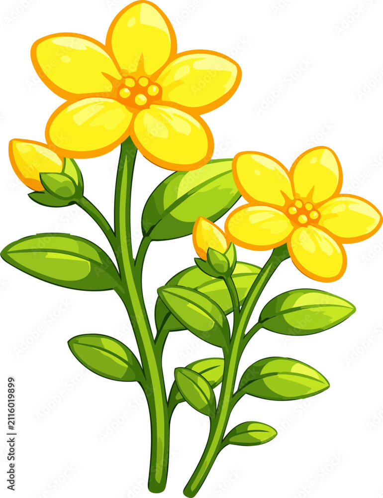 Fototapeta premium Yellow Wildflowers SVG