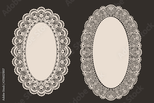 Round White Lace Paper Doily Vector Illustration	