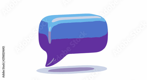 Glowing blue and purple chat bubble icon