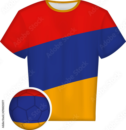Fotografía Armenian Flag Soccer Jersey and Ball