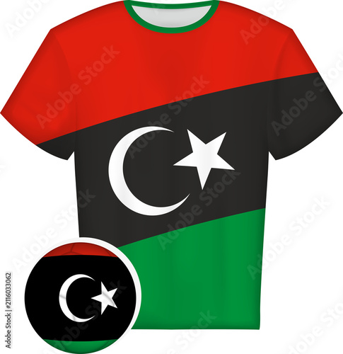 Fotografía Libyan Flag Soccer Jersey and Ball