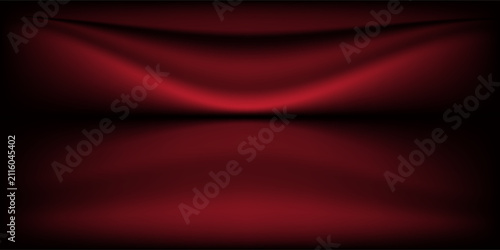 Abstract gradient podium background. Empty red 3D studio background. Clean scene for product presentation mockup template. eps 10