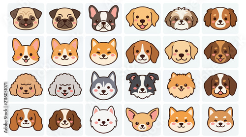 Diverse dog breeds collection