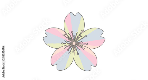 Colorful Pastel Flower Illustration