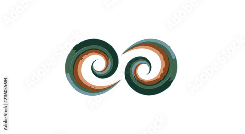 Swirling Patterns in Green and Orange Colors