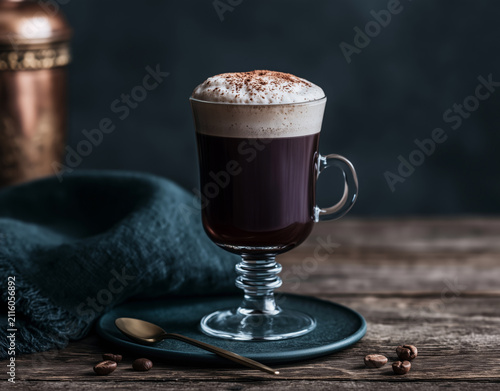 Irish coffee with whipped cream