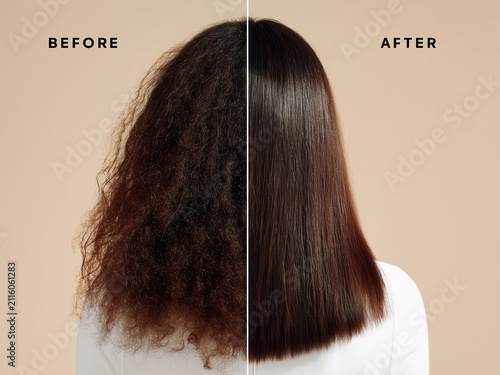ストレートヘアとパーマのビフォーアフター