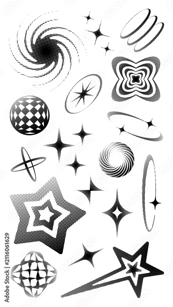 Fototapeta premium Abstract geometric starburst designs element vector set