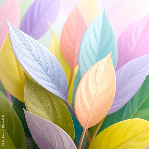 Colorful Soft Leaves Abstract Still Life