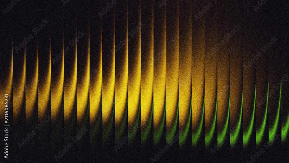 Fototapeta premium Gold green ribbed glass gradient background backdrop