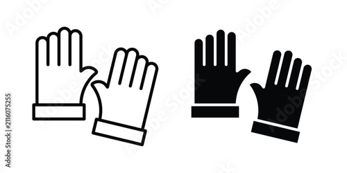 Canvastavla Gloves icon outline artwork set