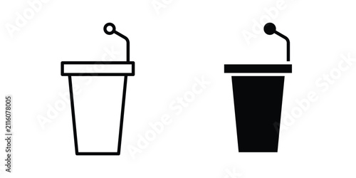 Lectern icon outline artwork set