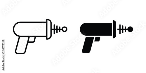 Obraz na plátně Laser gun icon outline artwork set