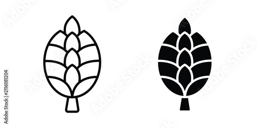 Canvastavla Fir cone icon flat art series