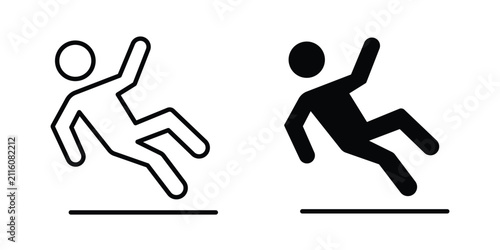 Konstfotografi Slippery floor icon flat art series