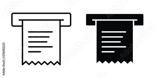 Paper receipt icon flat art series