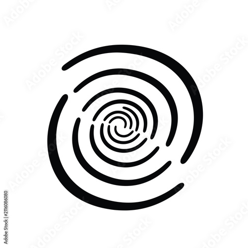 Abstract Black Spiral Vortex Graphic Design.