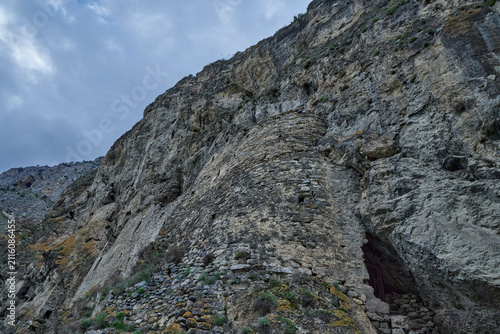 Russia. North Ossetia. Fiagdon Gorge. Dzivgis Fortress. Entrance