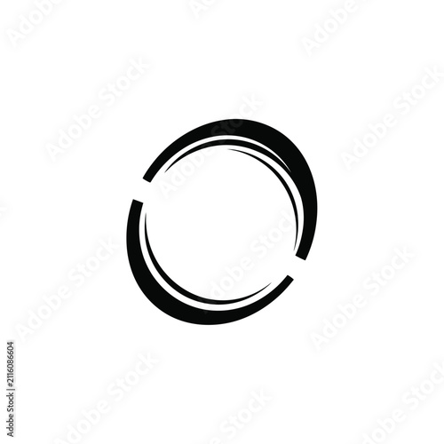 Abstract Circular Brush Stroke Symbol.