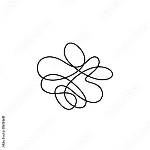 Abstract Continuous Line Art Symbol.