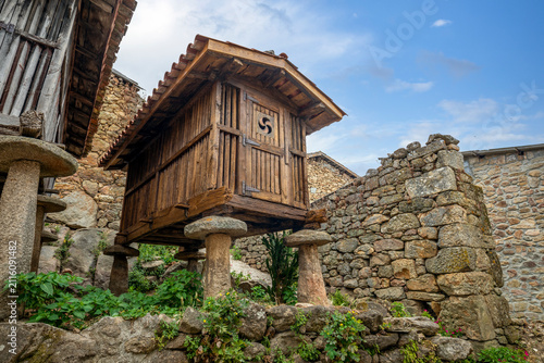 Horreos in the picturesque village of Vilanova dos Infantes in Celanova, Galicia, Spain