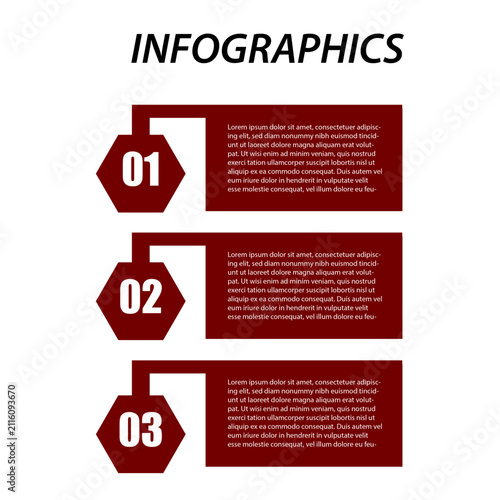 Three Steps Vertical Infographic Template Design