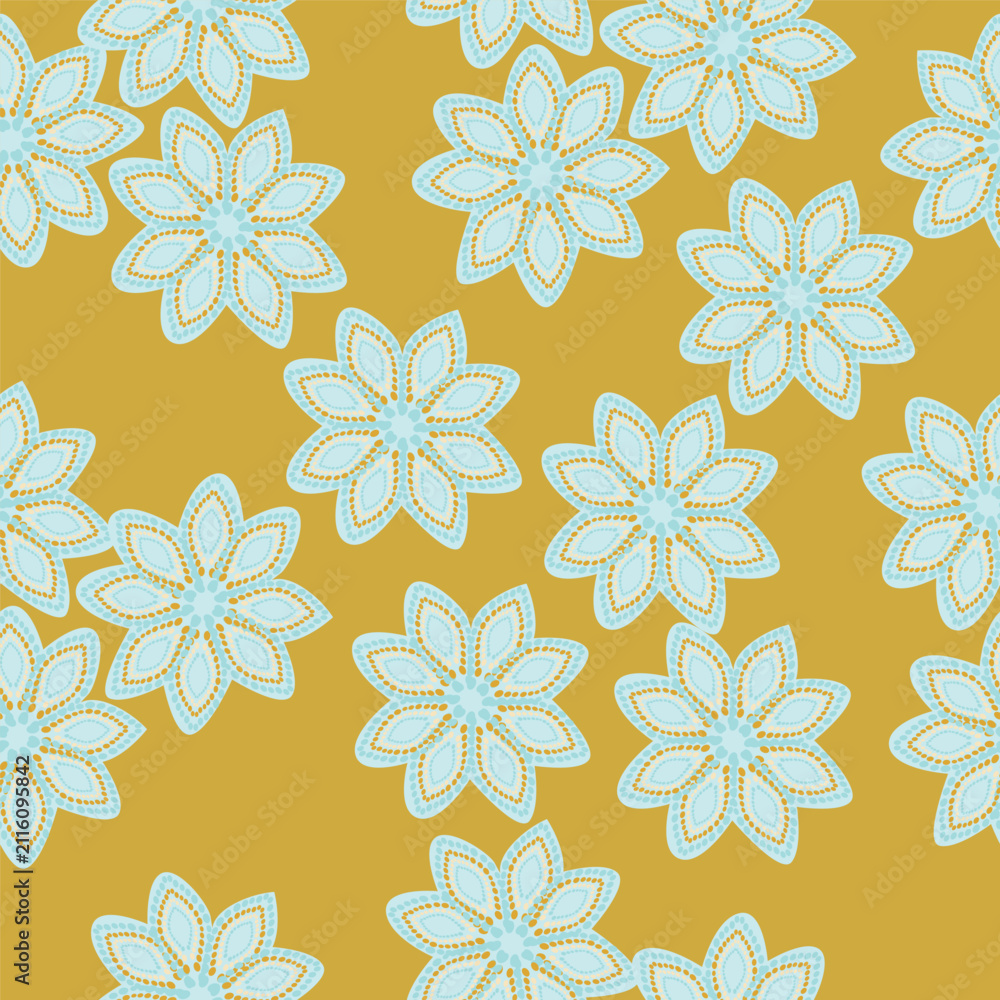 Obraz premium Seamless pattern, vintage flowers on a brown background