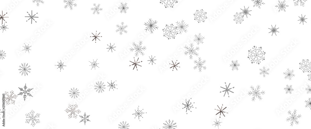 Obraz premium Beautifully detailed snowflakes scattered across a white background creating a winter wonderland.
