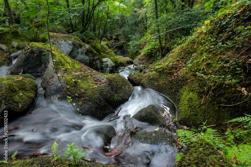 Fotografie Idyllic waterfalls on the River Edo in Castro Caldelas, Ourense, Galicia, Spain