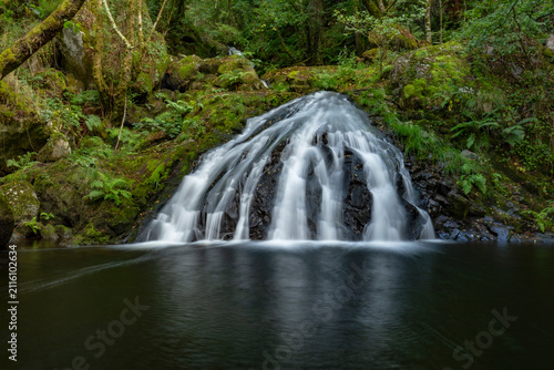 Quadro su tela Idyllic waterfalls on the River Edo in Castro Caldelas, Ourense, Galicia, Spain