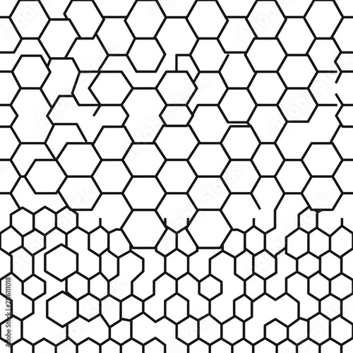 Abstract geometric pattern with connected hexagons