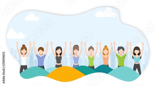 Group of Diverse Happy Friends Celebrating Unity in Nature Outdoors