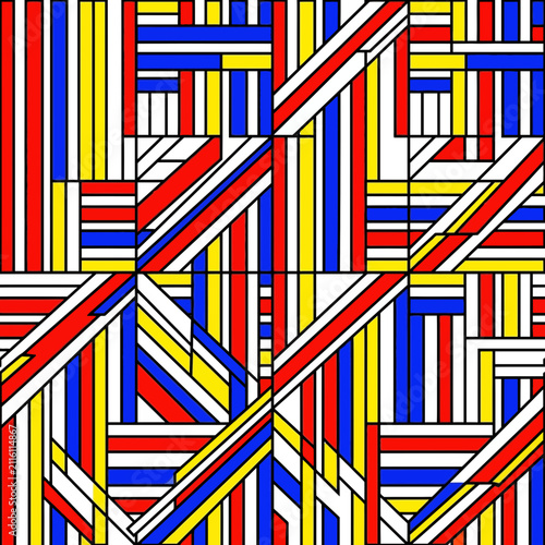 Canvas Print Abstract geometric pattern with primary colors