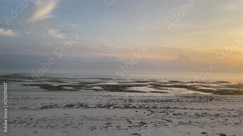 empty Beach calm sky on sunrise