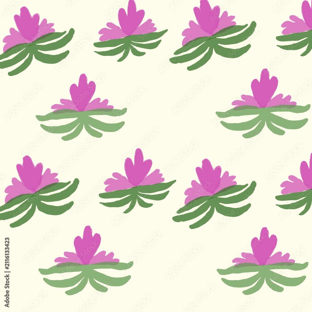 Fototapeta premium seamless pattern with pink flowers