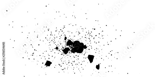 Картината върху платно Abstract black ink blob cluster background, clustered ink blobs and organic spots with an abstract distressed look, grunge vector perfect for banners, covers, packaging and wallpaper