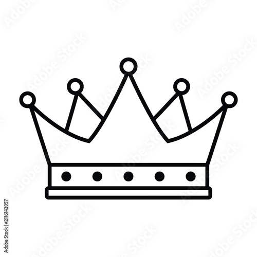 Obraz na płótnie Crown icon royalty symbol luxury black line drawing simple design