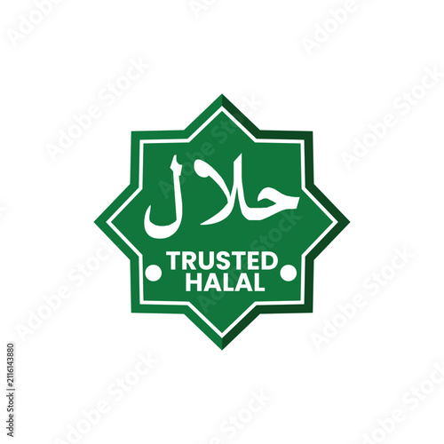 Trusted Halal Certified Green Vector Logo Badge