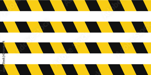 Pita peringatan dengan garis diagonal kuning dan hitam. Peringatkan berhenti garis mulus. Perbatasan pita peringatan kuning dan hitam.