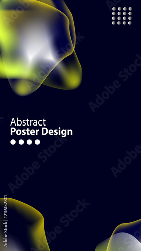 Abstract yellow glow poster design template background