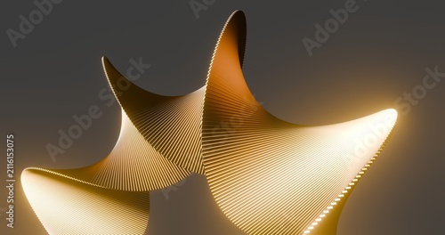 3d render golden spiral pattern abstract background