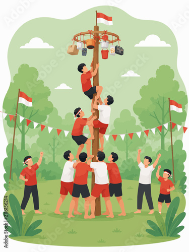 lomba panjat pinang