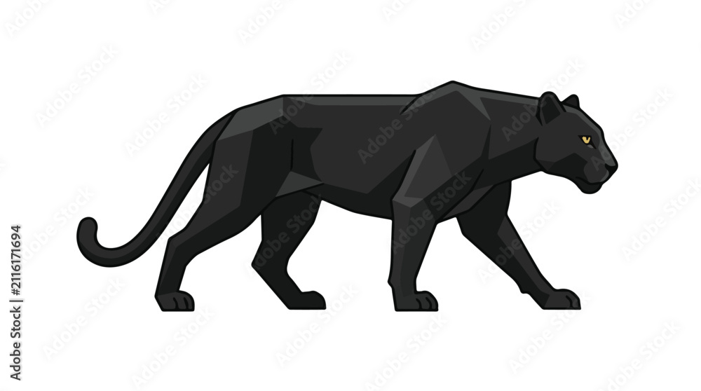 Фотография Stylized Black Panther Illustration Emphasizing Power and Elegance