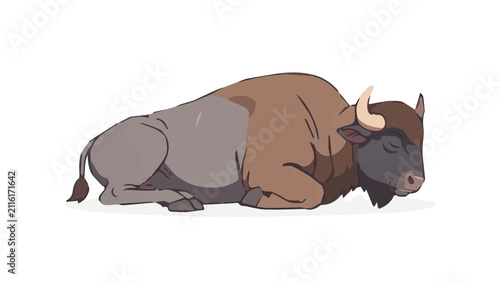 Bild auf Leinwand Cute Sleeping Bulldog Puppy Resting on White Background